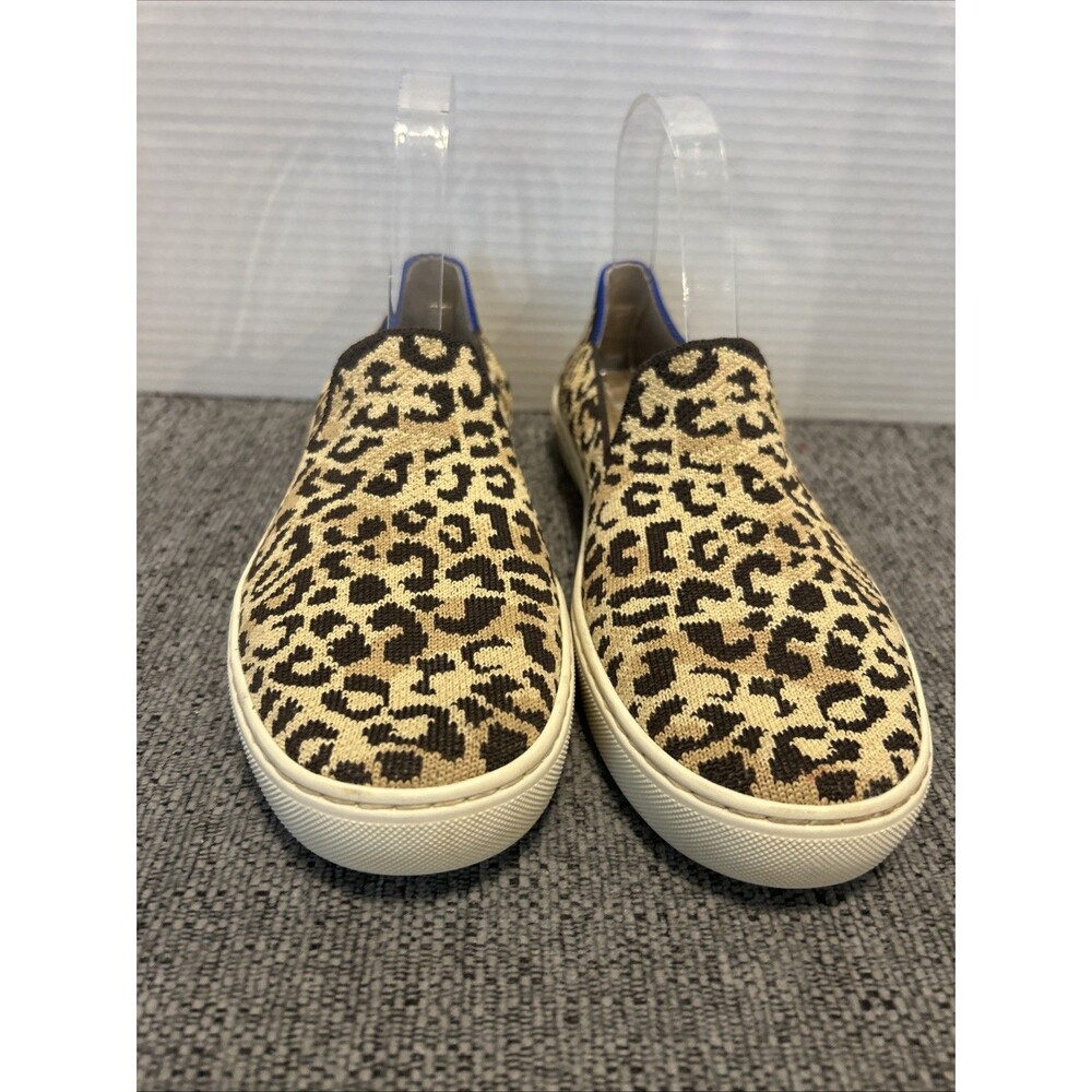 Rothys Shoes Women's 8.5 Slip On The Sneaker Animal Print Knit Cheetah Camo Cat - Picture 4 of 13